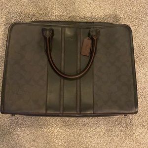Coach leather laptop bag